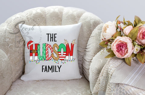 Family Name Christmas Cushion