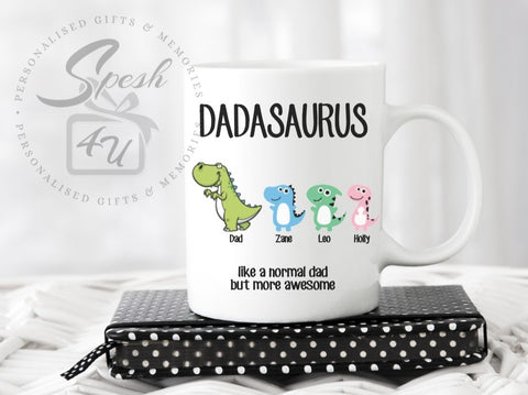 Dadasaurus Mug, Daddysaurus Mug, Papasaurus Mug