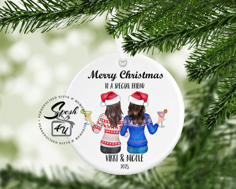 Christmas Friend ceramic ornament/Christmas Bauble