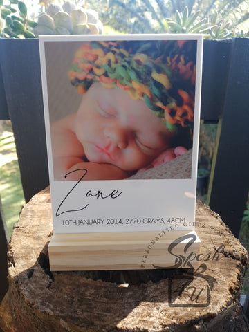 Personalised Baby Announcement Acrylic Plaque