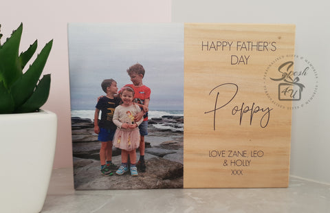 Father's Day Custom Solid Timber Photo Block