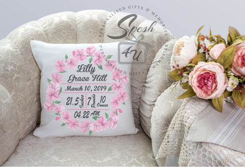 Girl Birth Announcement Cushion - Spesh4U