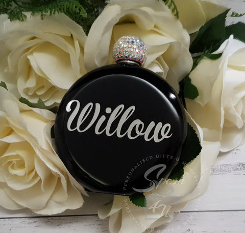 Black Personalised Hip Flask - Spesh4U