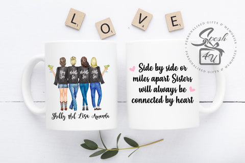 4 Friends Sister Mug - Spesh4U