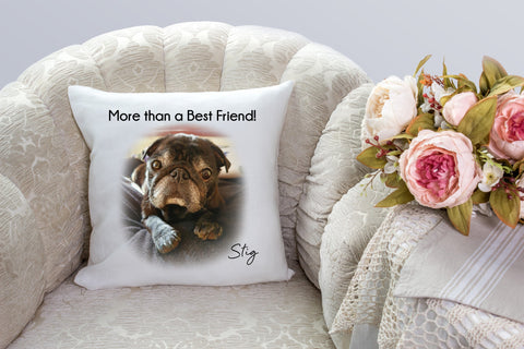 Pug Cushion "More Than A Best Friend" - Spesh4U